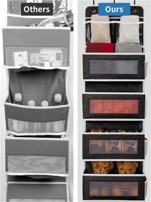 JARLINK 2 Pacote 5 Prateleiras Sobre A Porta Organizador Pendente, Montador De Parede dobrável 4 Grande Bolso Armazenamento De Grande Capacidade Com PVC