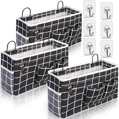 2 peças de cestas penduradas para organizar, cesto de armazenamento de tecido, organizador de parede para armário, cozinha, quarto, escritório,