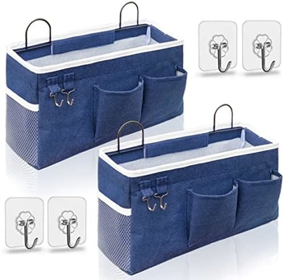 2 peças de cestas penduradas para organizar, cesto de armazenamento de tecido, organizador de parede para armário, cozinha, quarto, escritório,