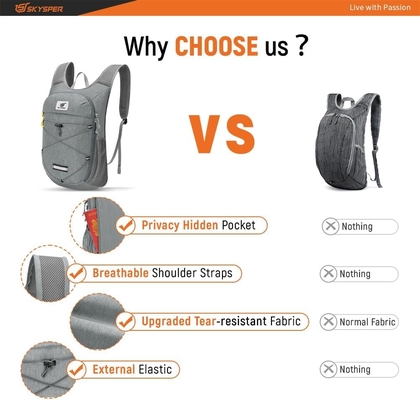 Mochila de caminhada dobrável SKYSPER - 10L Mochila de dia leve Mochilas de viagem respiráveis para homens Mulheres