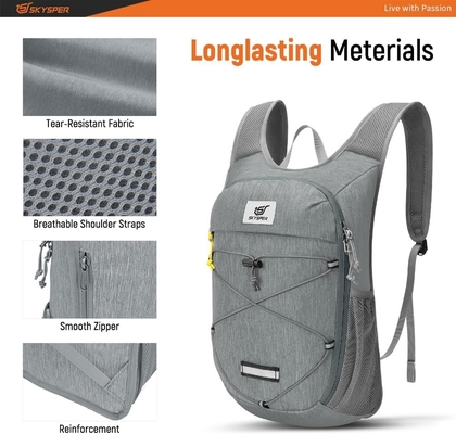 Mochila de caminhada dobrável SKYSPER - 10L Mochila de dia leve Mochilas de viagem respiráveis para homens Mulheres