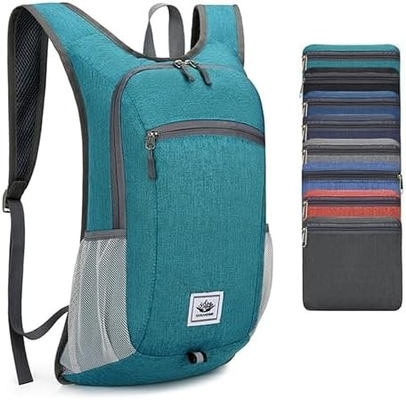 Mochila de caminhada de 15L Ultraleves Mochilas de caminhada de caminhada compactáveis resistentes à água Mochila de dia dobrável para viagens (cinza)