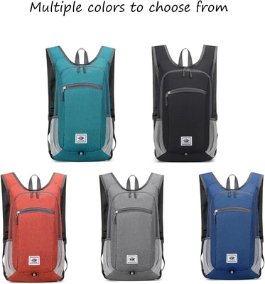 Mochila de caminhada de 15L Ultraleves Mochilas de caminhada de caminhada compactáveis resistentes à água Mochila de dia dobrável para viagens (cinza)