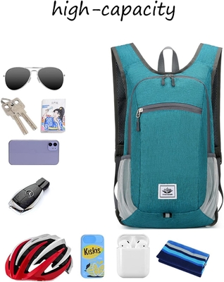 Mochila de caminhada de 15L Ultraleves Mochilas de caminhada de caminhada compactáveis resistentes à água Mochila de dia dobrável para viagens (cinza)