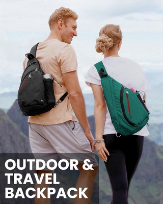 OutdoorMaster Sling Bag, Daypack de caminhada, Crossbody Shoulder Chest Urban Outdoor Travel Backpack para Mulheres e Homens