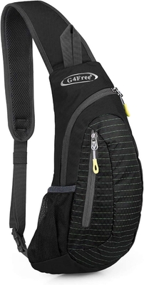 G4Free Sling Bags Homens e Mulheres Mochila de ombro Pequena Cruz Corpo Peito Mochila de Sling (Negro)