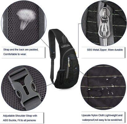 G4Free Sling Bags Homens e Mulheres Mochila de ombro Pequena Cruz Corpo Peito Mochila de Sling (Negro)