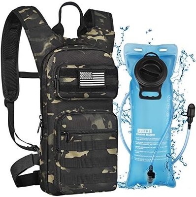 Mochila de hidratação com bexiga de água 3L TPU, Mochila de água Molle tática para homens Mulheres, Mochila de hidratação para caminhadas