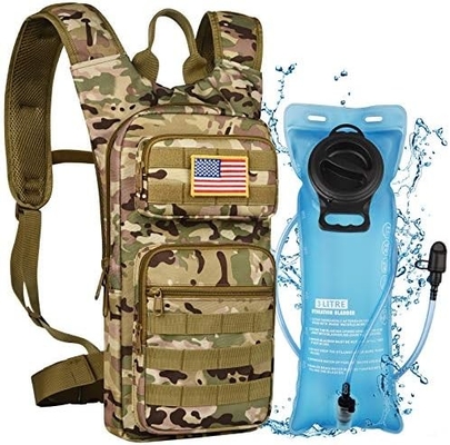 Mochila de hidratação com bexiga de água 3L TPU, Mochila de água Molle tática para homens Mulheres, Mochila de hidratação para caminhadas