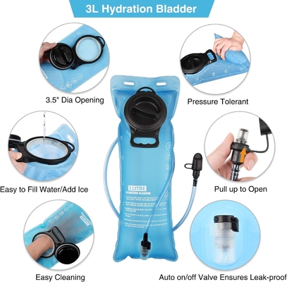 Mochila de hidratação com bexiga de água 3L TPU, Mochila de água Molle tática para homens Mulheres, Mochila de hidratação para caminhadas