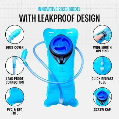 Sojourner Hydration Pack, Mochila de Hidratação - Mochila de água com 2 litros de bexiga de hidratação, Festival Essential - Rave