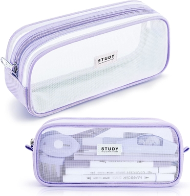 Caixa de lápis Kalidi Grid Mesh Caixa de lápis de grande capacidade Caixa de lápis grande Bolsa de lápis com fecho de fechadura Saco de papelada simples Caneta estética