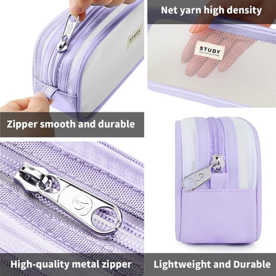 Caixa de lápis Kalidi Grid Mesh Caixa de lápis de grande capacidade Caixa de lápis grande Bolsa de lápis com fecho de fechadura Saco de papelada simples Caneta estética