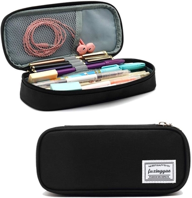 Caixa de lápis FUXINGYAO, Bolsa de lápis multi-localização, Saco de lápis portátil, Caixa de lápis para escritório ((NEGRO)