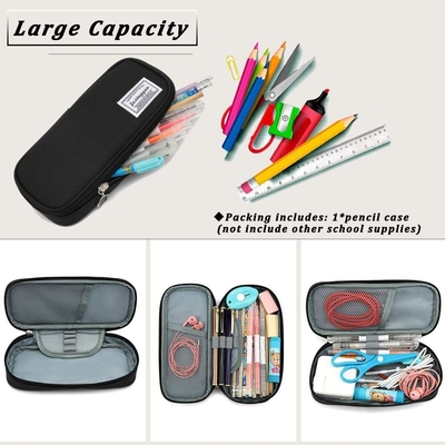 Caixa de lápis FUXINGYAO, Bolsa de lápis multi-localização, Saco de lápis portátil, Caixa de lápis para escritório ((NEGRO)