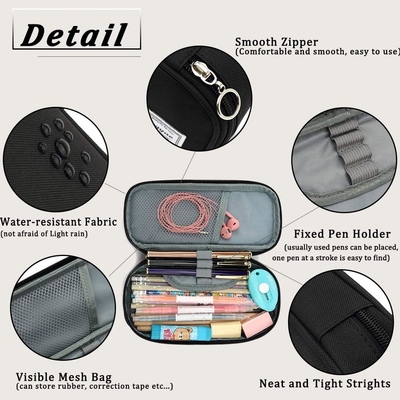 Caixa de lápis FUXINGYAO, Bolsa de lápis multi-localização, Saco de lápis portátil, Caixa de lápis para escritório ((NEGRO)