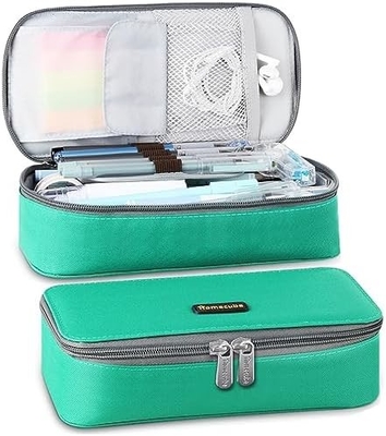 Homecube Casca de lápis Porta lápis caixa de maquiagem bolsas de tecido de oxford papelão de armazenamento grande