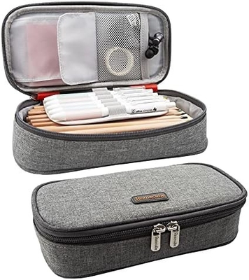 Homecube Casca de lápis Porta lápis caixa de maquiagem bolsas de tecido de oxford papelão de armazenamento grande