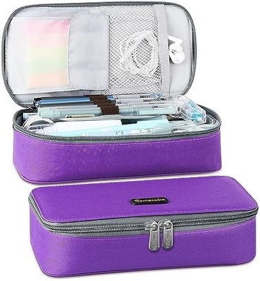 Homecube Casca de lápis Porta lápis caixa de maquiagem bolsas de tecido de oxford papelão de armazenamento grande