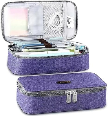 Homecube Casca de lápis Porta lápis caixa de maquiagem bolsas de tecido de oxford papelão de armazenamento grande