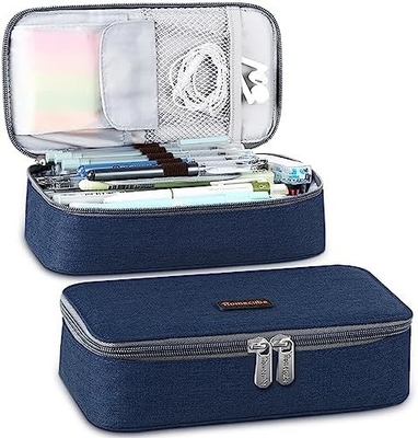 Homecube Casca de lápis Porta lápis caixa de maquiagem bolsas de tecido de oxford papelão de armazenamento grande
