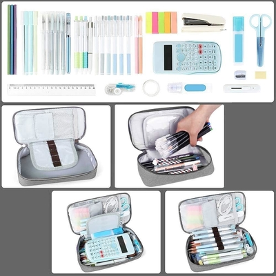 Homecube Casca de lápis Porta lápis caixa de maquiagem bolsas de tecido de oxford papelão de armazenamento grande