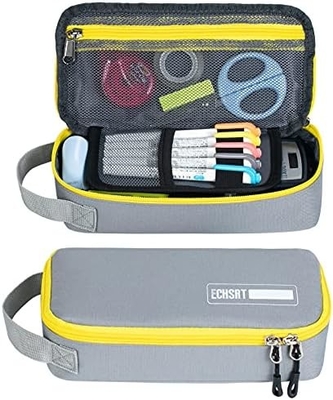 ECHSRT Caixa de lápis grande, bolso de caneta estética com grande capacidade, saco de papelada portátil minimalista com alça para