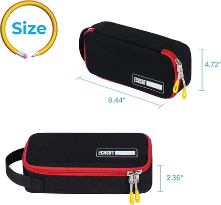 ECHSRT Caixa de lápis grande, bolso de caneta estética com grande capacidade, saco de papelada portátil minimalista com alça para