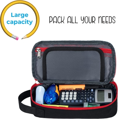 ECHSRT Caixa de lápis grande, bolso de caneta estética com grande capacidade, saco de papelada portátil minimalista com alça para