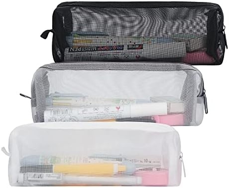 Caixa de lápis Classycoo 4 Pacote Bolsa de lápis de fecho, Saco de armazenamento de papelada organizador de bolso de caneta transparente multifuncional