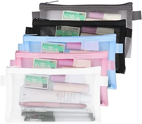 Caixa de lápis Classycoo 4 Pacote Bolsa de lápis de fecho, Saco de armazenamento de papelada organizador de bolso de caneta transparente multifuncional