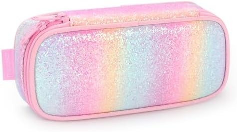 Mibasies Capa de lápis para crianças para meninas e meninos Soft Rainbow Pen Box Pouch (Rainbow 1)