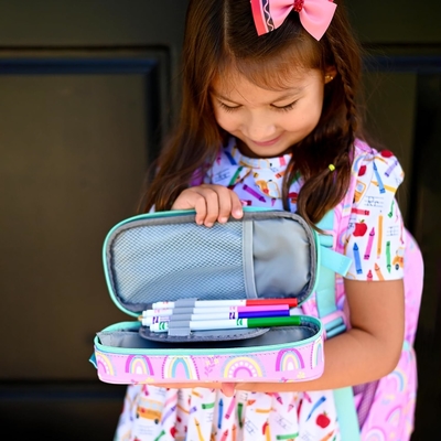 Mibasies Capa de lápis para crianças para meninas e meninos Soft Rainbow Pen Box Pouch (Rainbow 1)