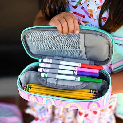 Mibasies Capa de lápis para crianças para meninas e meninos Soft Rainbow Pen Box Pouch (Rainbow 1)