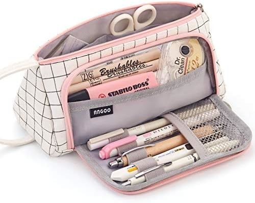 EASTHILL Larga Capacidade Caixa Lápis Bolsa Caixa Lápis Simples Papeleria Saco Escola Faculdade Organizador de Escritório para Adolescentes Meninas