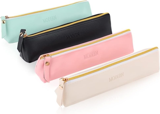 ISuperb 4 Pcs Pequena Caixa de Lápis PU Couro Lápis Bolsa Impermeável Organizador Saco de Armazenamento Bolsa Cosmética Zipper Para Mulheres