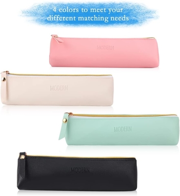 ISuperb 4 Pcs Pequena Caixa de Lápis PU Couro Lápis Bolsa Impermeável Organizador Saco de Armazenamento Bolsa Cosmética Zipper Para Mulheres