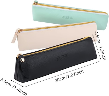 ISuperb 4 Pcs Pequena Caixa de Lápis PU Couro Lápis Bolsa Impermeável Organizador Saco de Armazenamento Bolsa Cosmética Zipper Para Mulheres