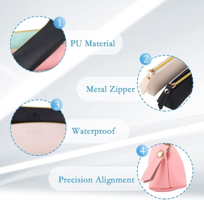 ISuperb 4 Pcs Pequena Caixa de Lápis PU Couro Lápis Bolsa Impermeável Organizador Saco de Armazenamento Bolsa Cosmética Zipper Para Mulheres
