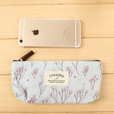 Caixa de lápis, linda flor floral tela fechadura Caixa de lápis Fabric adorável flor árvore bolsas de caneta suprimentos 4 Pcs