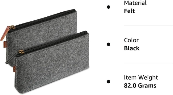 ProCase Saco de lápis Saco de lápis, papelão de feltro para estudantes Saco de zíper Saco para canetas, lápis, destacadores, caneta de gel, marcadores