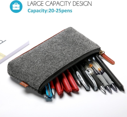 ProCase Saco de lápis Saco de lápis, papelão de feltro para estudantes Saco de zíper Saco para canetas, lápis, destacadores, caneta de gel, marcadores