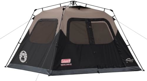 Tenda de acampamento Coleman com instalação instantânea, 4/6/8/10 pessoa Tenda weatherproof com tecnologia WeatherTec, duplo espesso