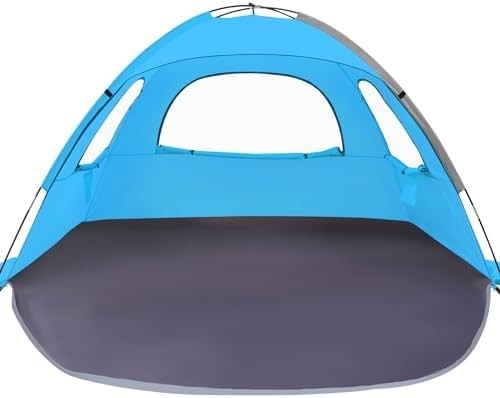 Tenda de praia WhiteFang Anti-UV Shelter de sombra solar portátil para 3/4/6 pessoas, piso extensivel com 3 malhas de ventilação