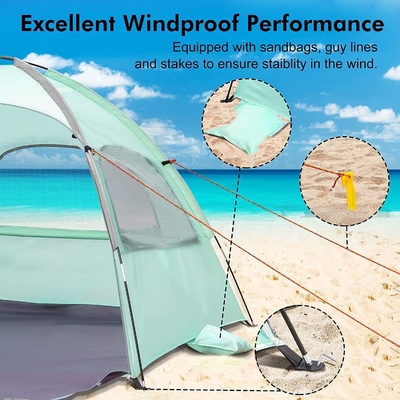 Tenda de praia WhiteFang Anti-UV Shelter de sombra solar portátil para 3/4/6 pessoas, piso extensivel com 3 malhas de ventilação