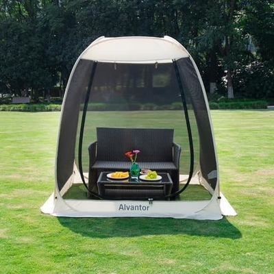 Alvantor Screen House Quarto de Camping Tenda ao ar livre Canopy Pop Up Shade Hexagon Shelter Mesh Paredes Não Impermeável 6'x6'