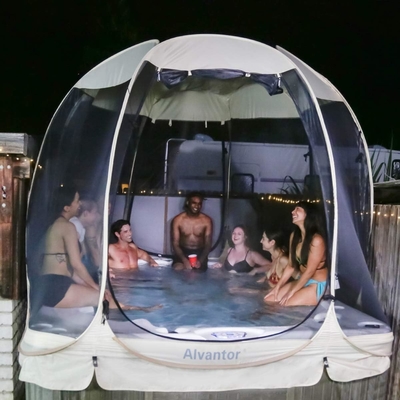 Alvantor Screen House Quarto de Camping Tenda ao ar livre Canopy Pop Up Shade Hexagon Shelter Mesh Paredes Não Impermeável 6'x6'