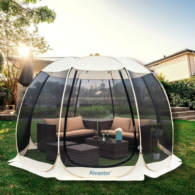 Alvantor Screen House Quarto de Camping Tenda ao ar livre Canopy Pop Up Shade Hexagon Shelter Mesh Paredes Não Impermeável 6'x6'