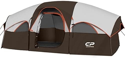 CAMPROS CP Tenda de acampamento para 8 pessoas Tenda familiar resistente a intempéries 5 Janela de malha grande, camada dupla, dividida