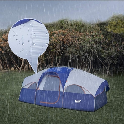 CAMPROS CP Tenda de acampamento para 8 pessoas Tenda familiar resistente a intempéries 5 Janela de malha grande, camada dupla, dividida